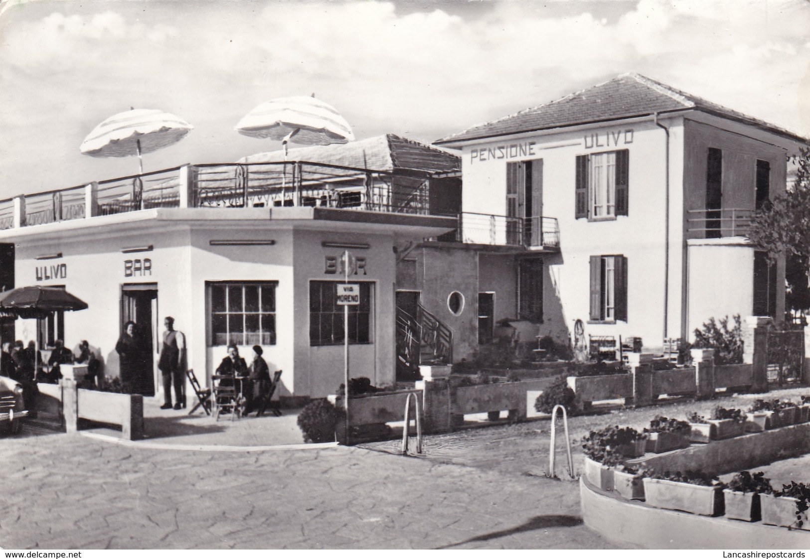 Postcard Villa Bar Ulivo Via Moreno 14 San Bartolomeo  People Look At Camera Real Foto My Ref  B22705 - Other & Unclassified