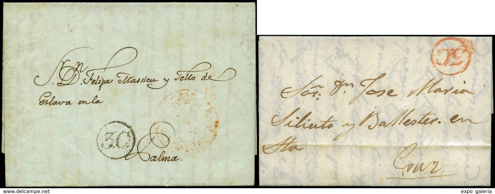 17 Conjunto De 2 Cartas Cdas, Correo Interior En Canarias Con 2 Porteos - ...-1850 Préphilatélie