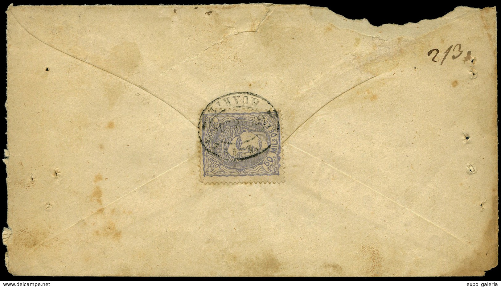 163 Ed. 107 Cda A Albacete Con Falso Postal Tp.139 II (sello Colocado Al Dorso). Carta Intervenida Por La Administración - Unused Stamps