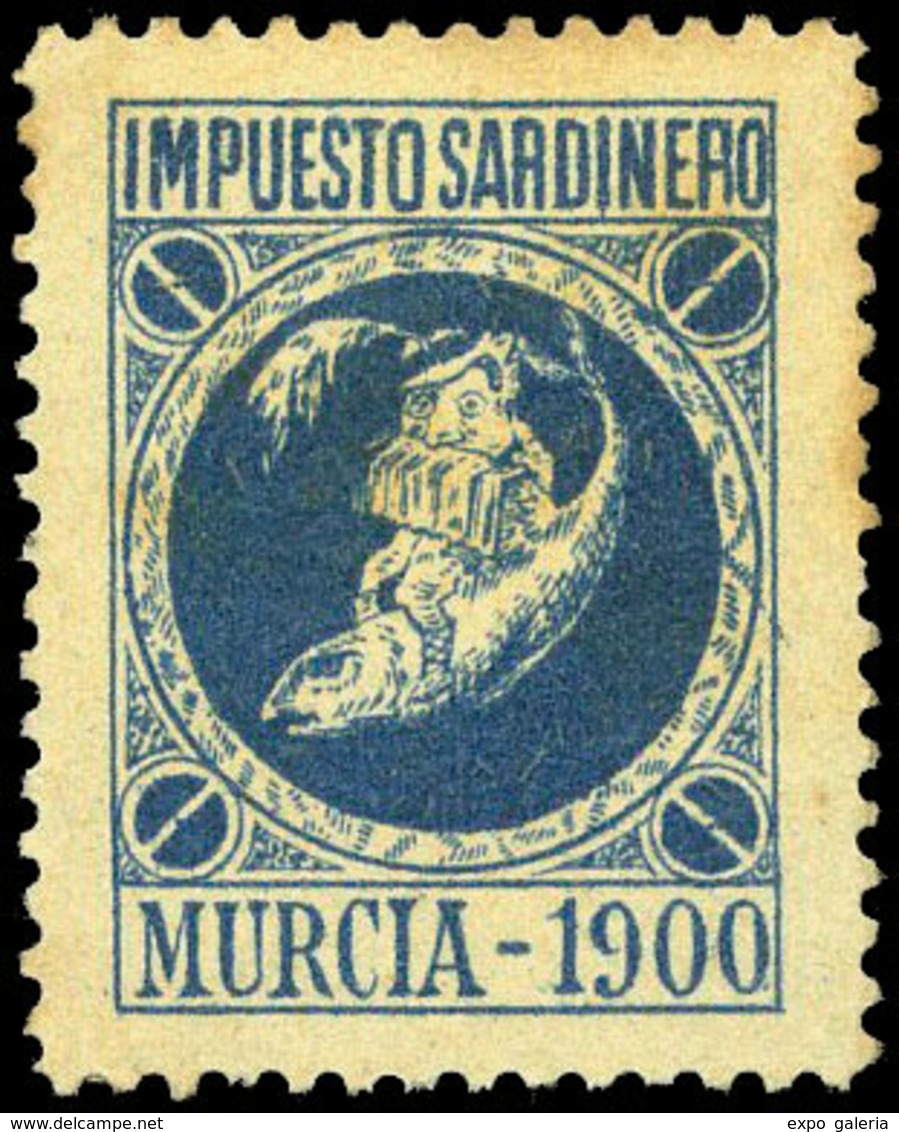 292 Año 1900 Murcia “Impuesto Sardinero” 4 Valores (tipo II) Muy Escaso. - Covers & Documents