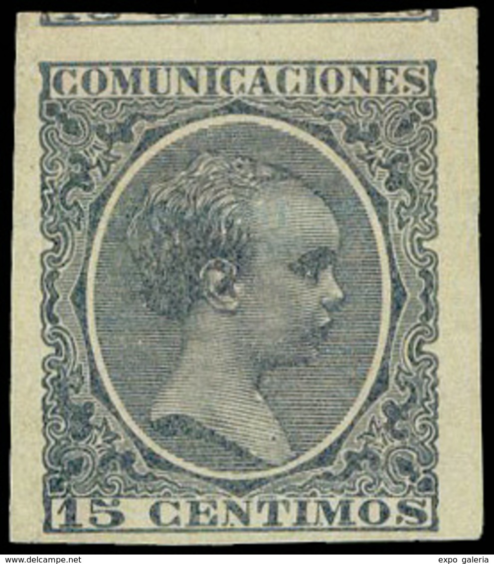 308 Ed. * 219 Ensayo De Color. 15 Cts. Azul (Galvez 1479) S/Dentar. Escaso - Used Stamps