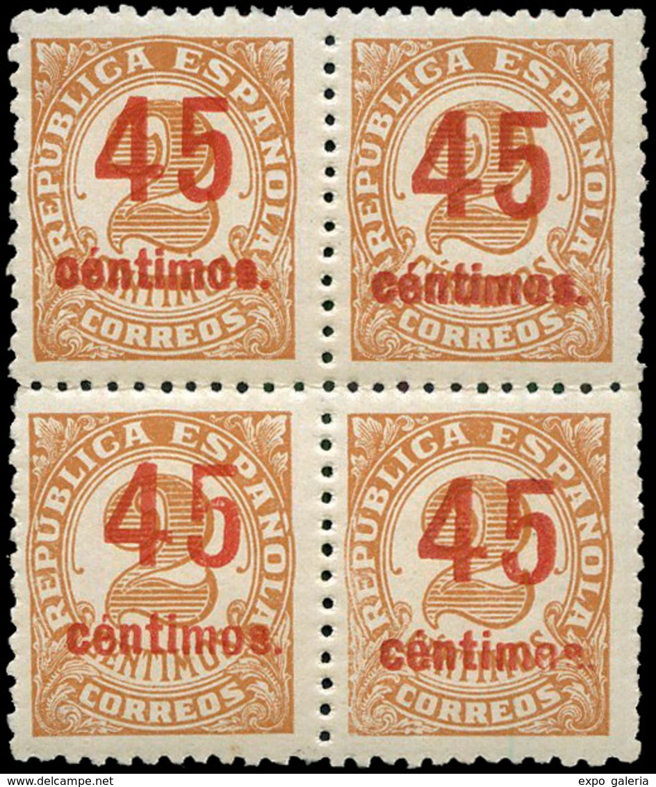 475 Ed. *** 743hcca Bl.4 Variedad Sobrecarga Color Rojo. Dentado 11. Lujo. Marquillado. Raro. - Unused Stamps