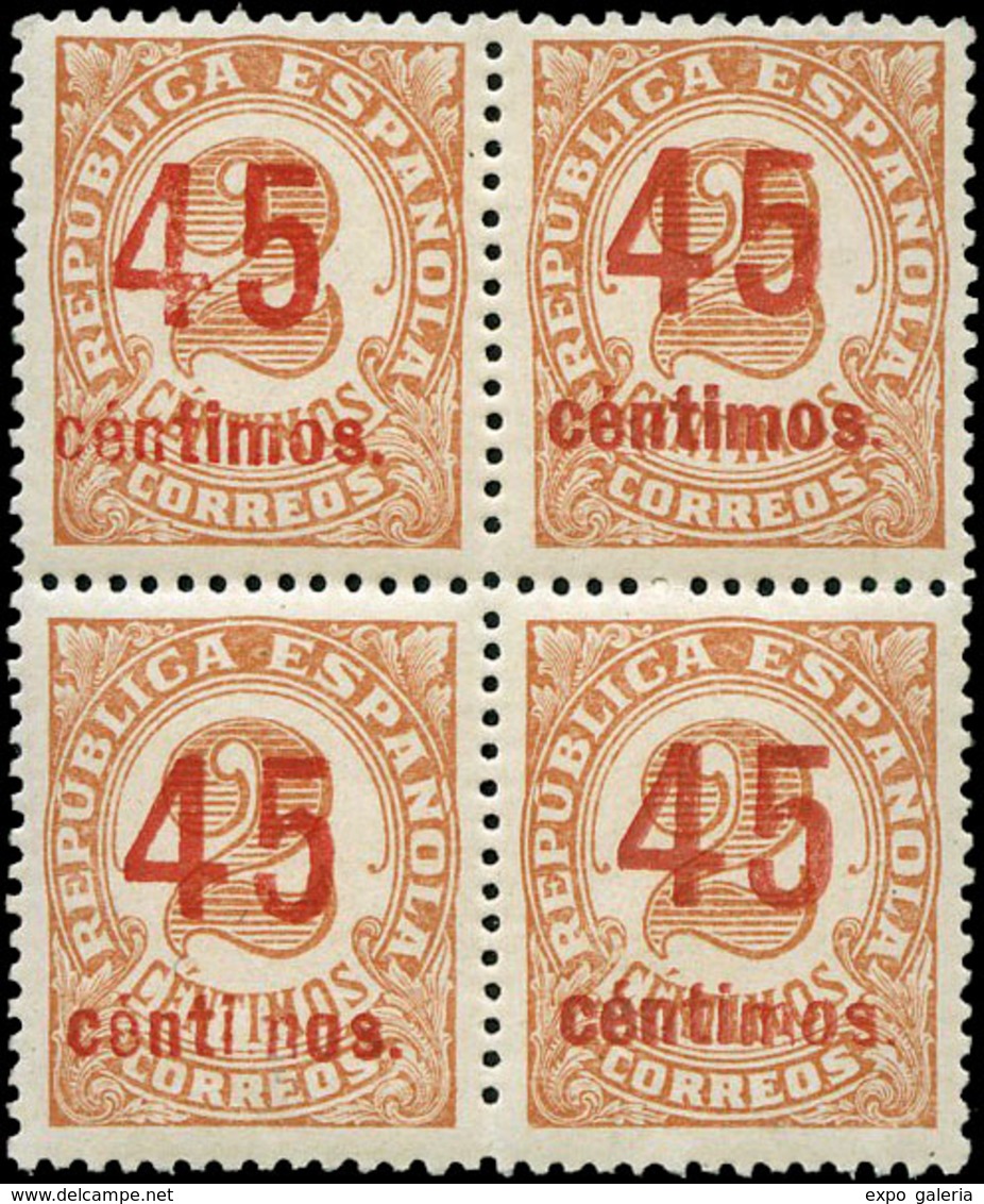 476 Ed. *** 743d Hcca Bl. 4. Variedad Sobrecarga Color Rojo. Dentado 14 (No Cat. Este Dentado). Lujo. Marquillado. Muy R - Unused Stamps