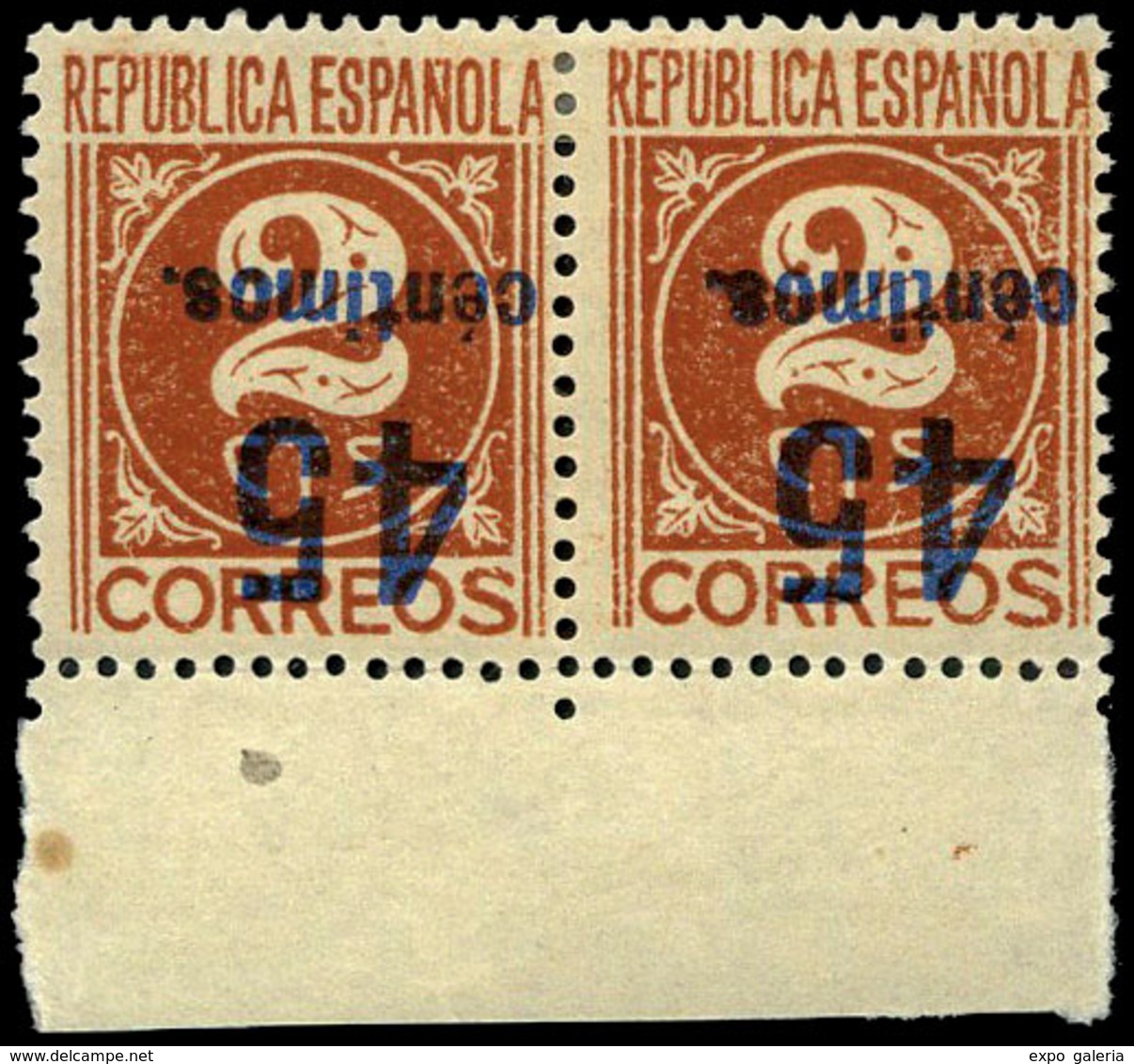 478 Ed. ** 744hi Pareja, 2 Sello Sobrecarga Invertida. - Unused Stamps