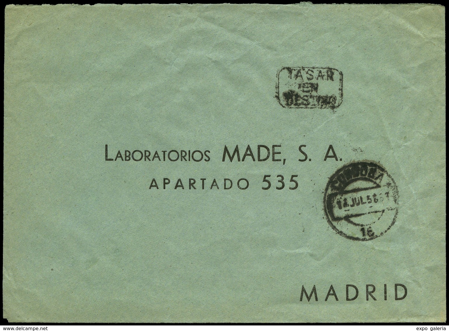 618 1956. De Córdoba 18/Jul/56 A Madrid (sin Sellos) Y Marca “Tasar En Destino” - Lettres & Documents