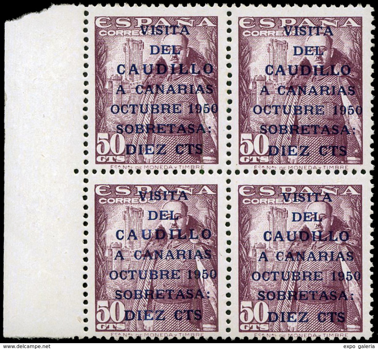 708 Ed. *** 1088/9 Bl. 4  Con 2 Series En El Bloque 1088HE/9HE “Caudillo Corto” (los 2 De La Derecha). - Unused Stamps