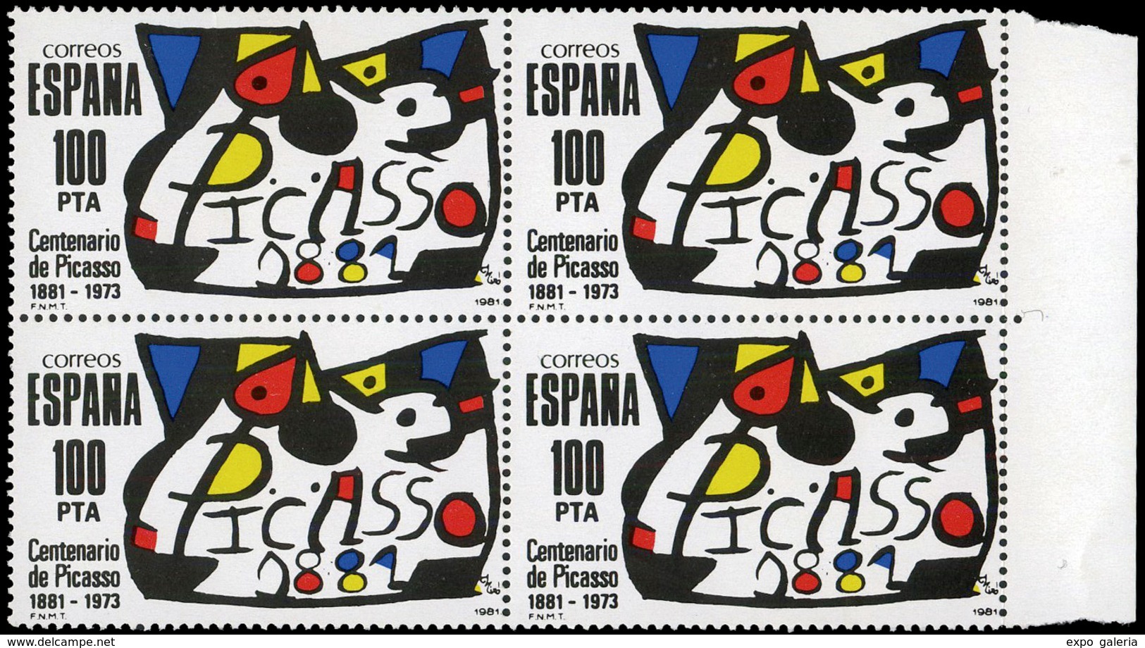 730 Ed. *** 2609F Bl.4 1981. Falso Postal. Borde Hoja Marquillado Soro. Lujo - Unused Stamps