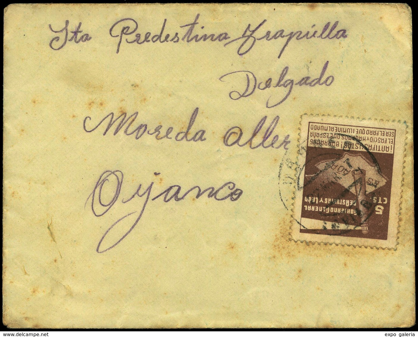 761 Ed. 1 - Carta Cda Desde Langreo 22/03/37 A Moreda Aller. Ex Gomez Guillamón - Asturies & Leon