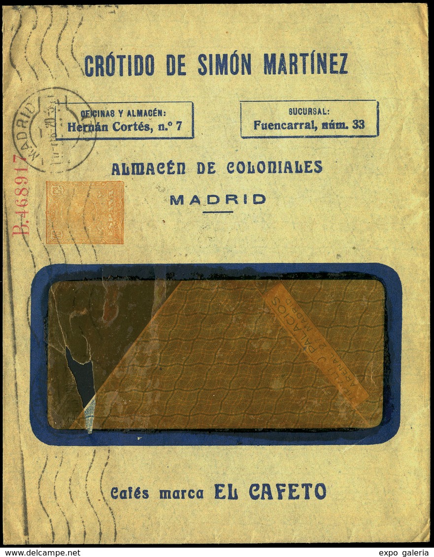 790 0 Laiz 280 - 1910. Medallón.15cts. Amarillo.Publicidad Impresa “Crótido De Simón Martinez. Coloniales.Madrid” - 1850-1931