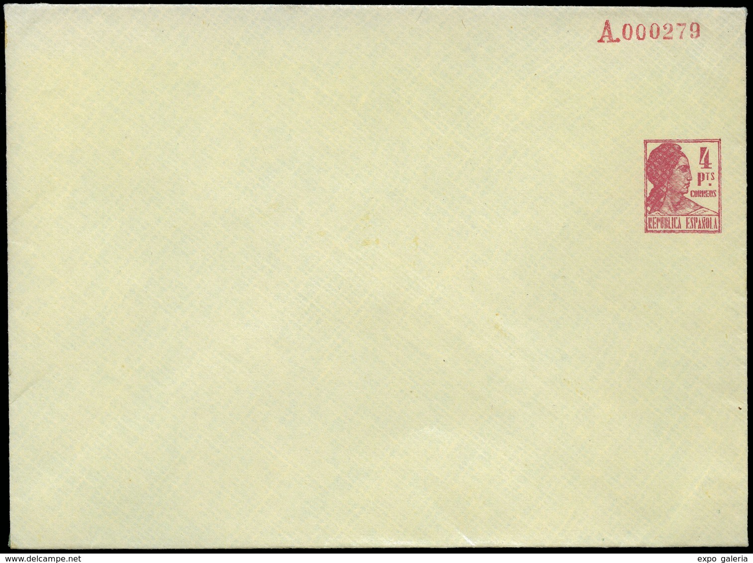 897 * Laiz 1314 - 1933. Matrona. 4Ptas. (numeración Roja. Sobre De Mayor Tamaño) Sin Publicidad. - 1850-1931