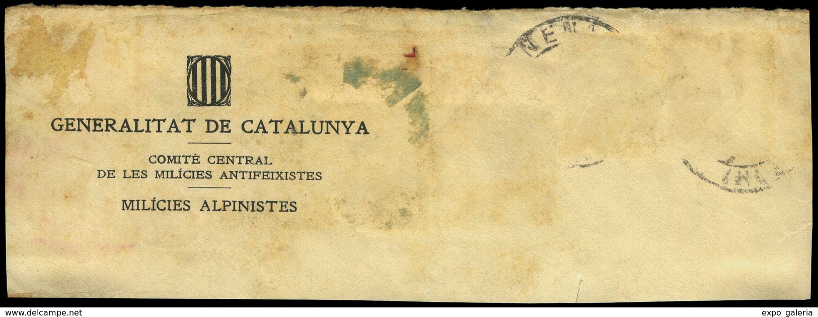 931 1936. Membrete “Generalitat De Catalunya-Milicies Alpiniste”  Raro. Ex Gomez-Guillamón. - Lettres & Documents