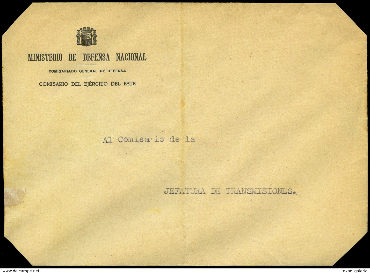 938 1937. Cda Con Membrete “Ministerio De Defensa Nacional-Comisariado General De Defensa-Ejército Del Este” - Covers & Documents