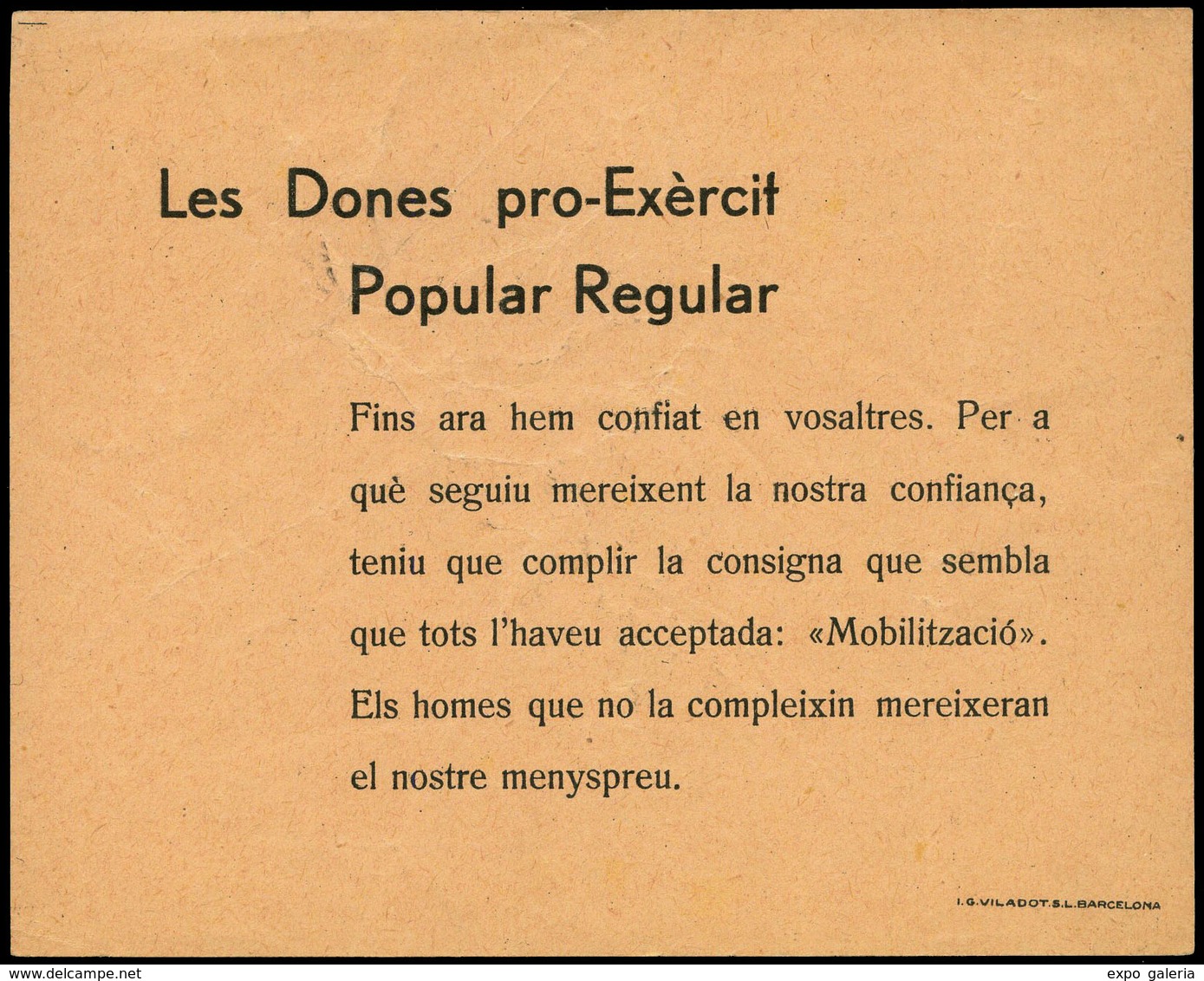 1022 1937. “Les Dones Pro-Exércit Popular Regular. Fins Ara Hem Confiat......” - Lettres & Documents