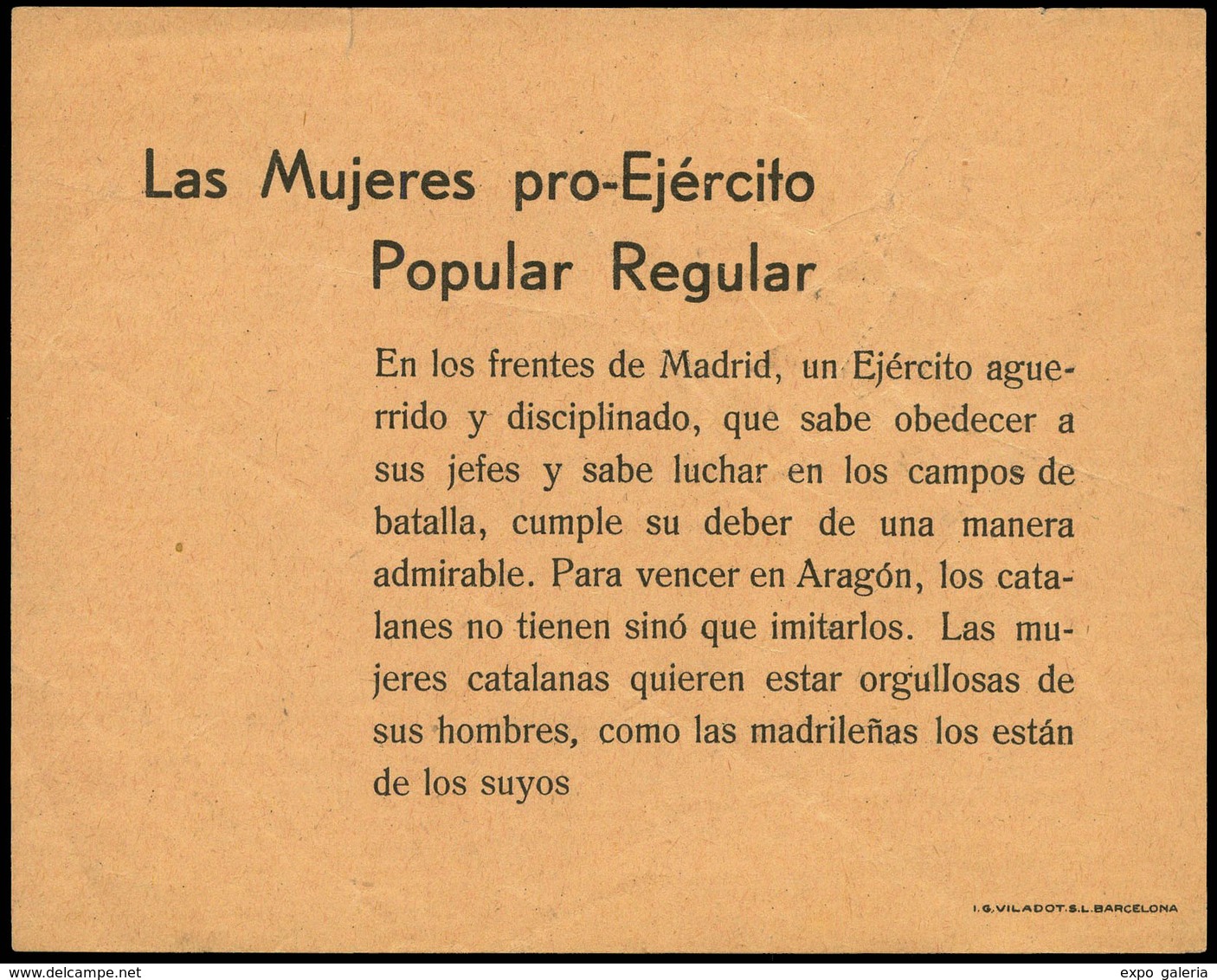 1023 1937. “Las Mujeres Por-Ejército Popular Regular. En Los Frentes De Madrid...” - Lettres & Documents