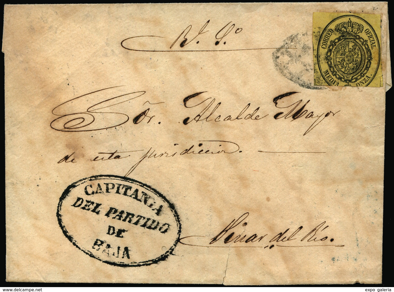 1060 Ed. 6 - 1861. Sobreenvuelta Cda De Baja A Pinar Del Rio. Preciosa - Cuba (1874-1898)