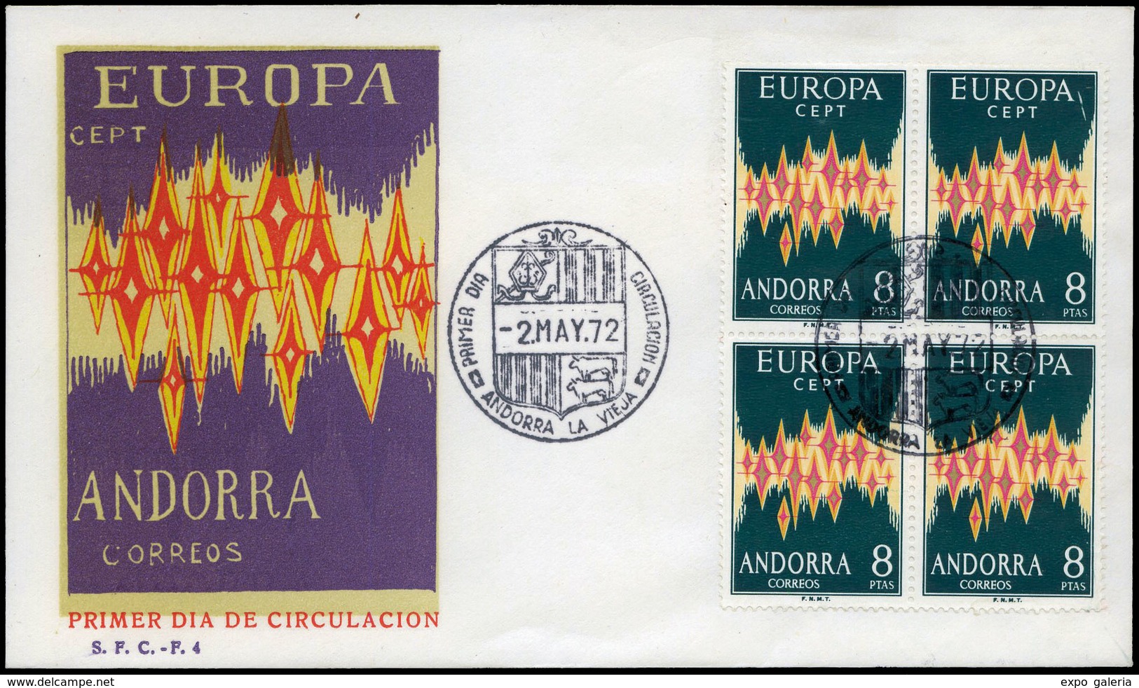 1205 Andorra Española - Ed. SPD 72 Bl.4	 Muy Raro El Bl. En SPD - Autres & Non Classés