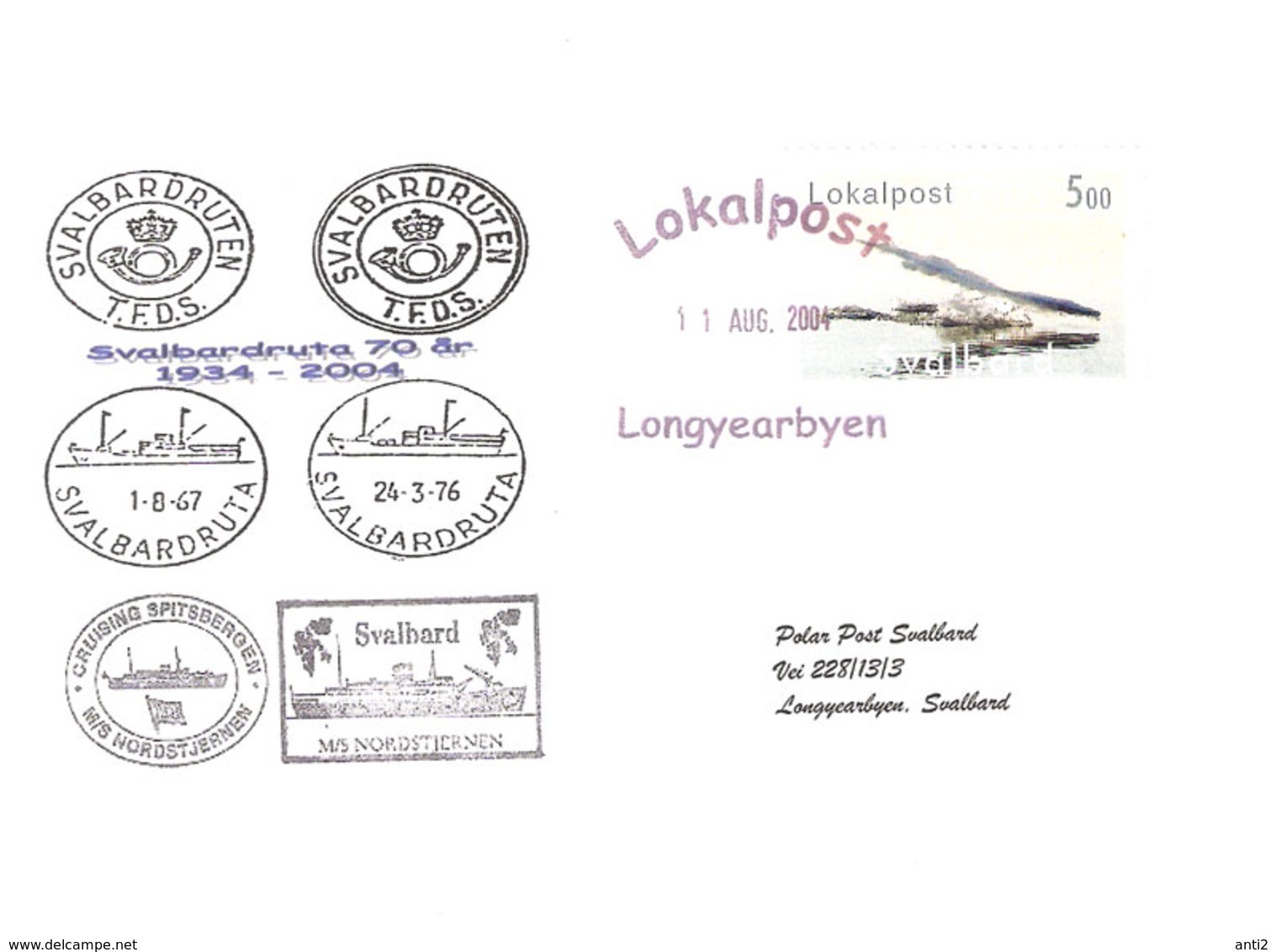 Norway 2004 Local Post Svalbard - MS Nordstjernen Ship, 11.08.04 Special Cancellation - Local Post Stamps