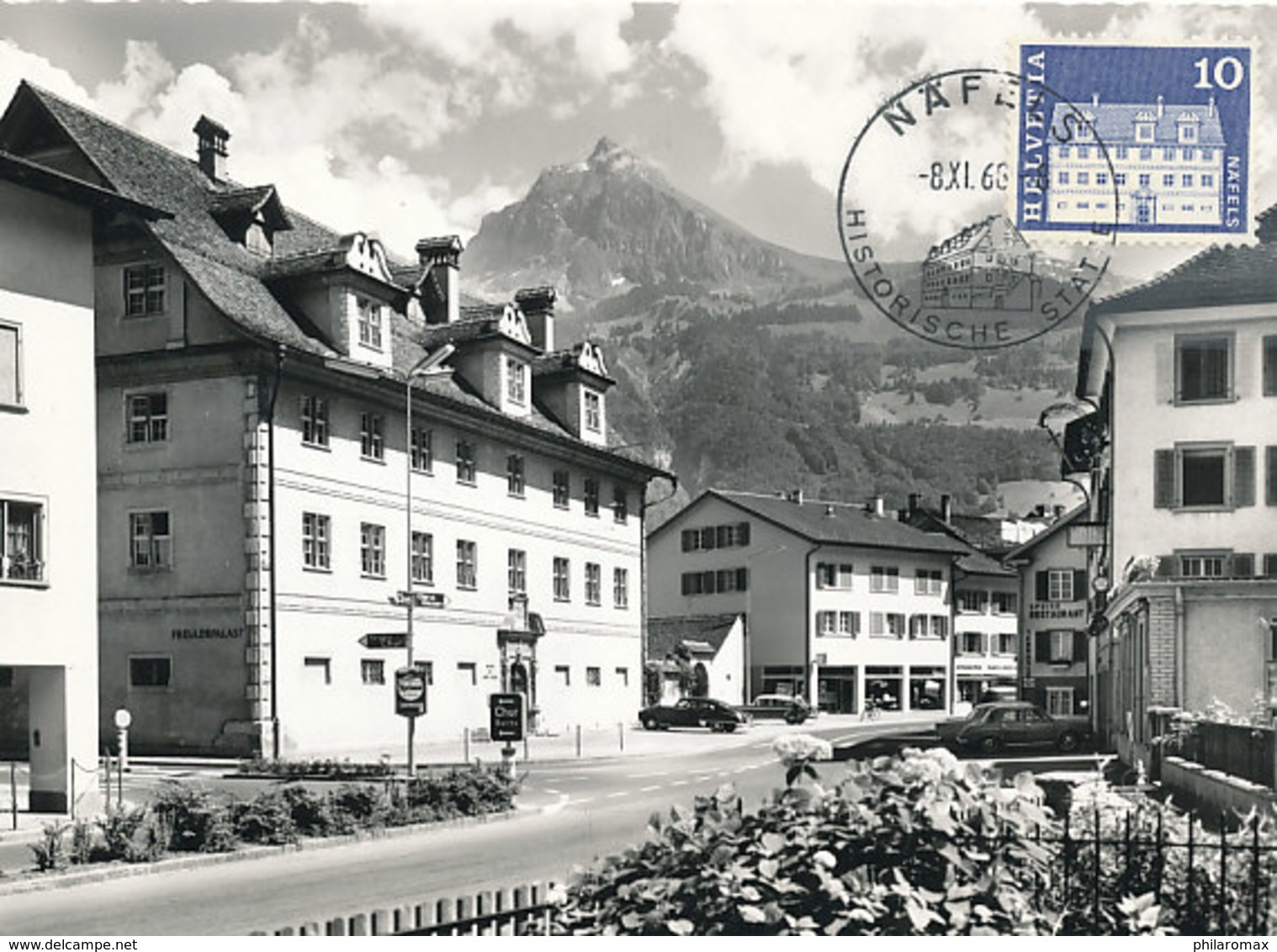 D34460 CARTE MAXIMUM CARD TRIPLE 1968 SWITZERLAND - NÄFELS FREULERPALAST PALACE CP ORIGINAL - Maximum Cards