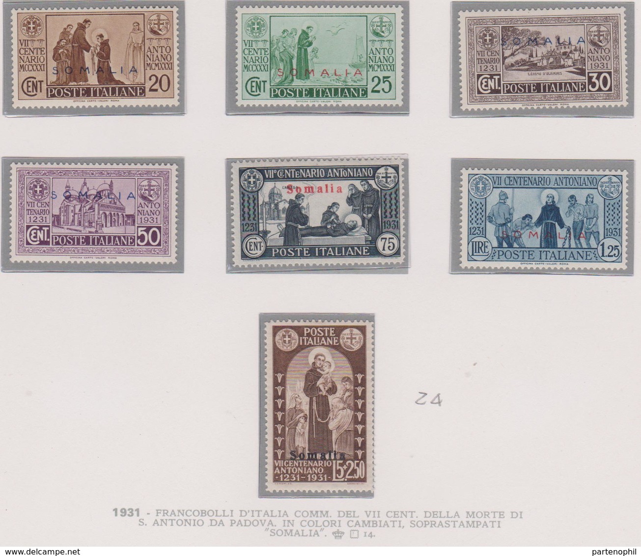 Somalia 1931 S. Antonio 158/164 MH - Somalia