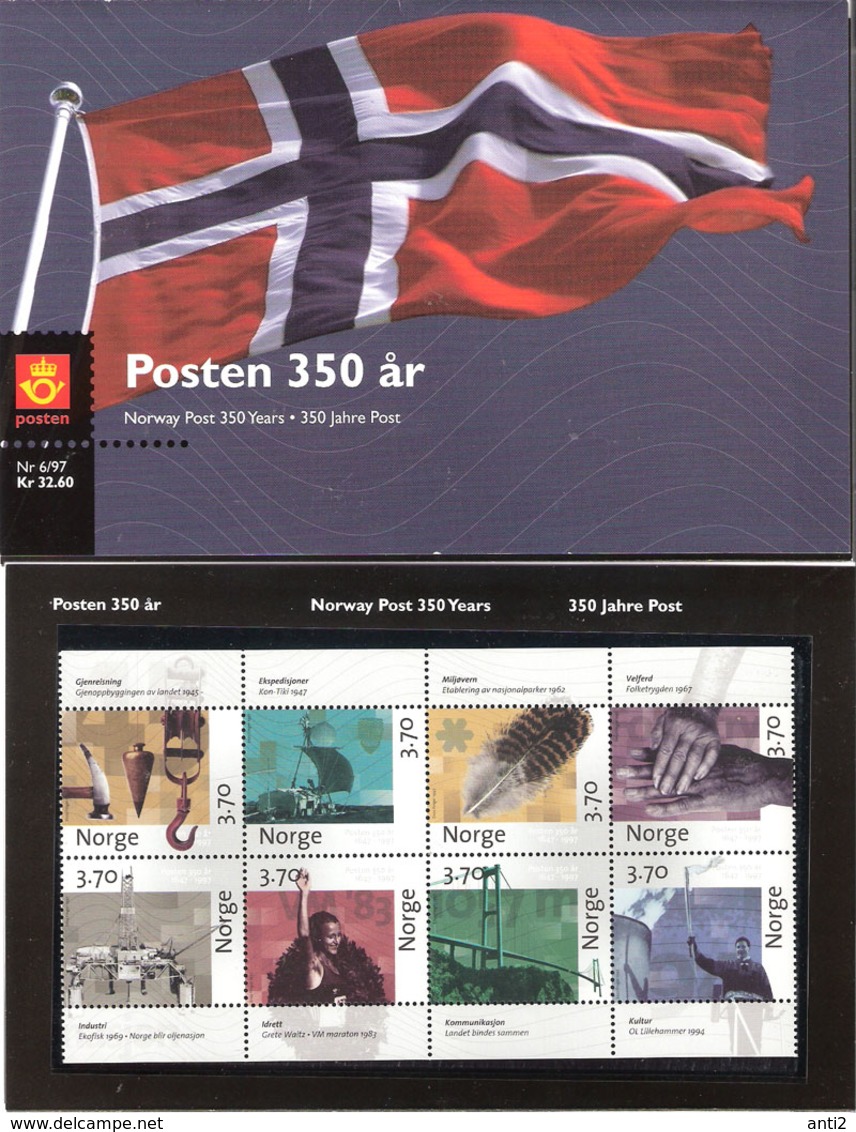 Norway 1997 Norway Post 350 Year Folder With Mint Mi  1249-1256, MNH(**) - Briefe U. Dokumente