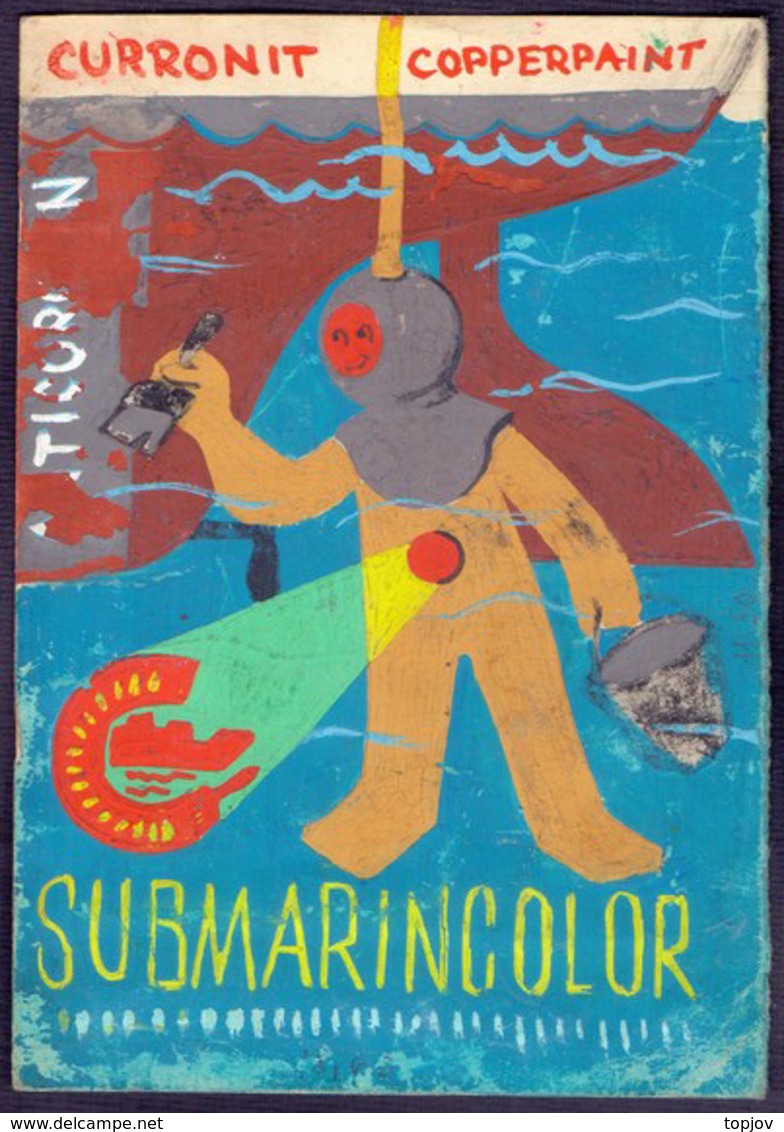 SUBMARINE COLOR - Original Hand-painted Poster For Coloring Ships - RIJEKA - Cc 1960 - Kunst