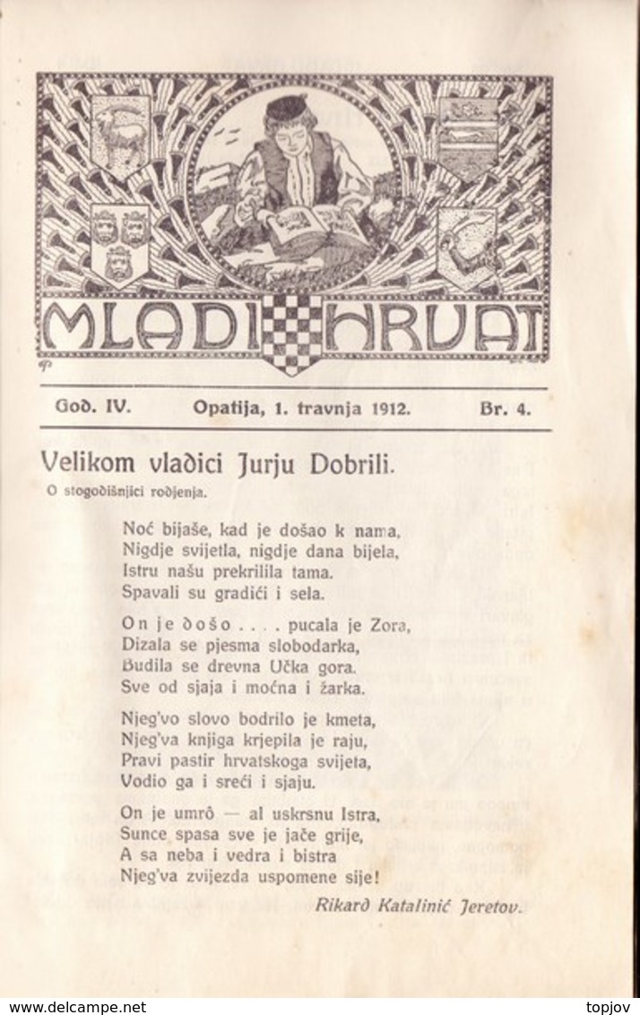 ABBAZIA  OPATIJA - MLADI  HRVAT - Youth Newspapers + Many Reklam - Edit Viktor Car Emin -  1912 - Slav Languages