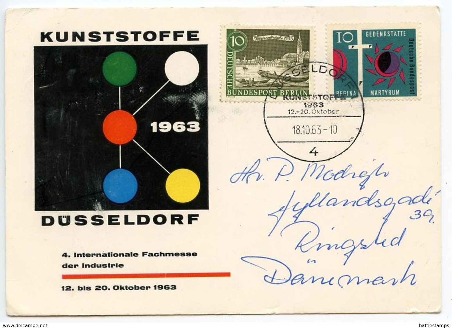 Germany, West 1963 Düsseldorf Plastics 4th International Industry Fair Card - Lettres & Documents