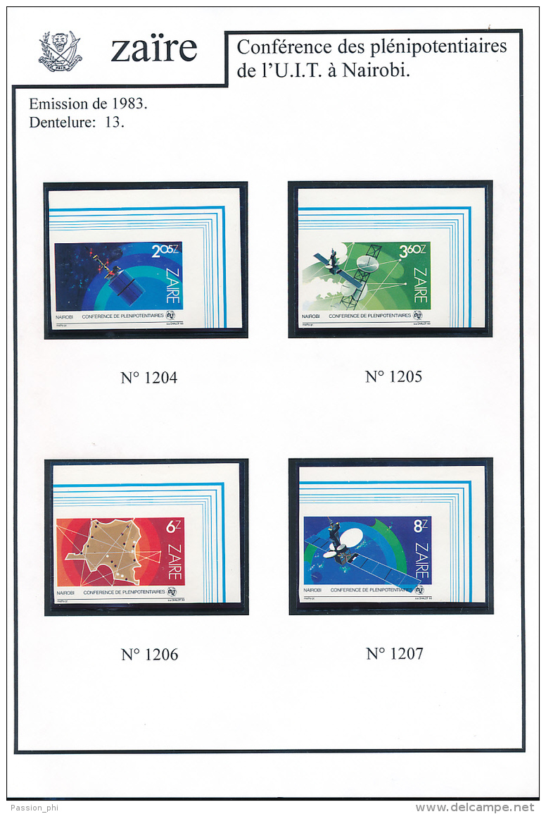 CONGO KINSHASA ZAIRE 1983 ISSUE COB 1200/07 IMPERFORATED MNH - Nuevos