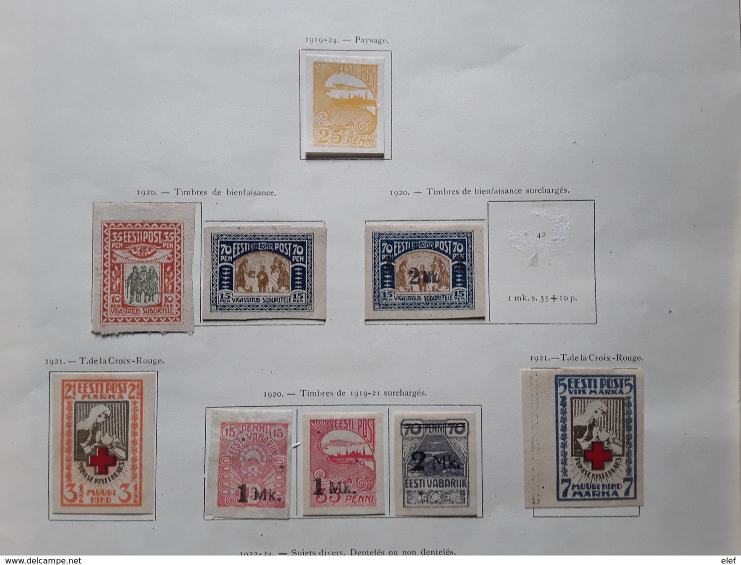 ESTONIE / Estland / Eesti Post, 1918 - 1941, Collection De Timbres Entre No 1 Et 168 Neufs O Sur Page Album,tb Cote 85 E - Estonia