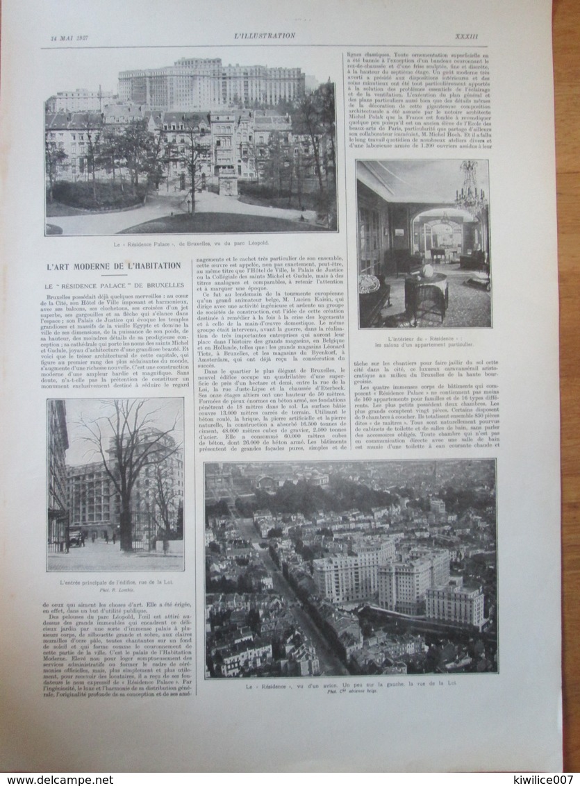 1927 Bruxelles   L Art Moderne  De L Habitation  Le RESIDENCE PALACE DE BRUXELLES    Belgique - Ohne Zuordnung