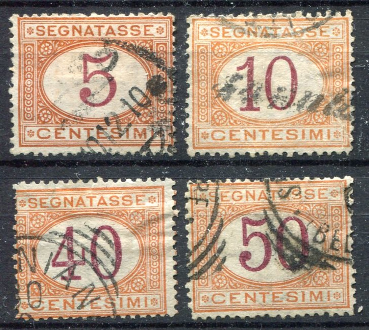 Italien  Portomarken  Ziffernzeichnung   Mi. 5+6+8+9  O/used    EUR 6  Siehe Bild - Servizi