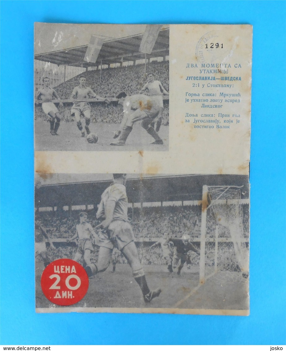 YUGOSLAVIA V SWEDEN - 1951. Football Match Programme Soccer Fussball Programm Programma Programa Program Jugoslawien - Books