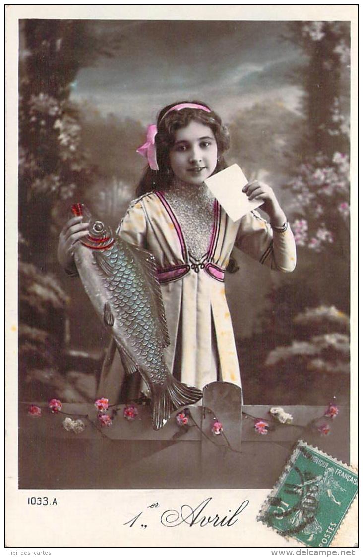 1er Avril - Petite Fille Et Poisson (colorisée) - 1er Avril - Poisson D'avril