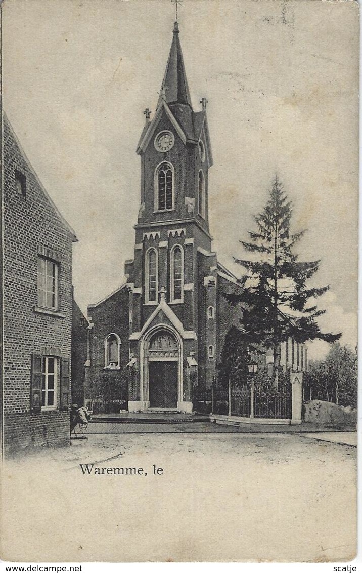 Waremme,  Le   -   Eglise   -  Prachtige Kaart    -   Gent   1912   Naar   Gent - Borgworm