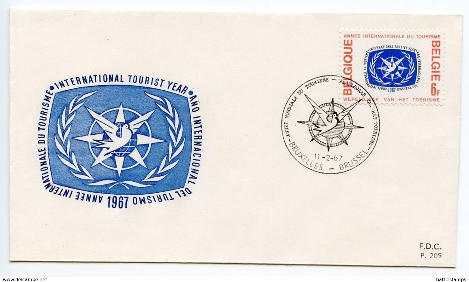 Belgium 1967 Scott 682 FDC International Tourism Year - 1961-1970