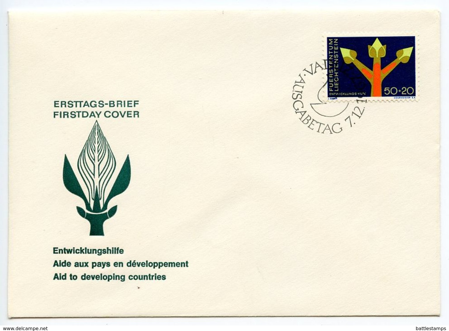 Liechtenstein 1967 Scott B24 FDC Development Assistance - FDC