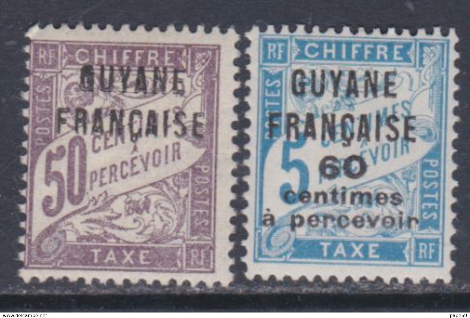 Guyane  Taxe N° 8 / 9 X Partie De Série :  Les 2 Valeurs Trace De Charnière Sinon  TB - Altri & Non Classificati