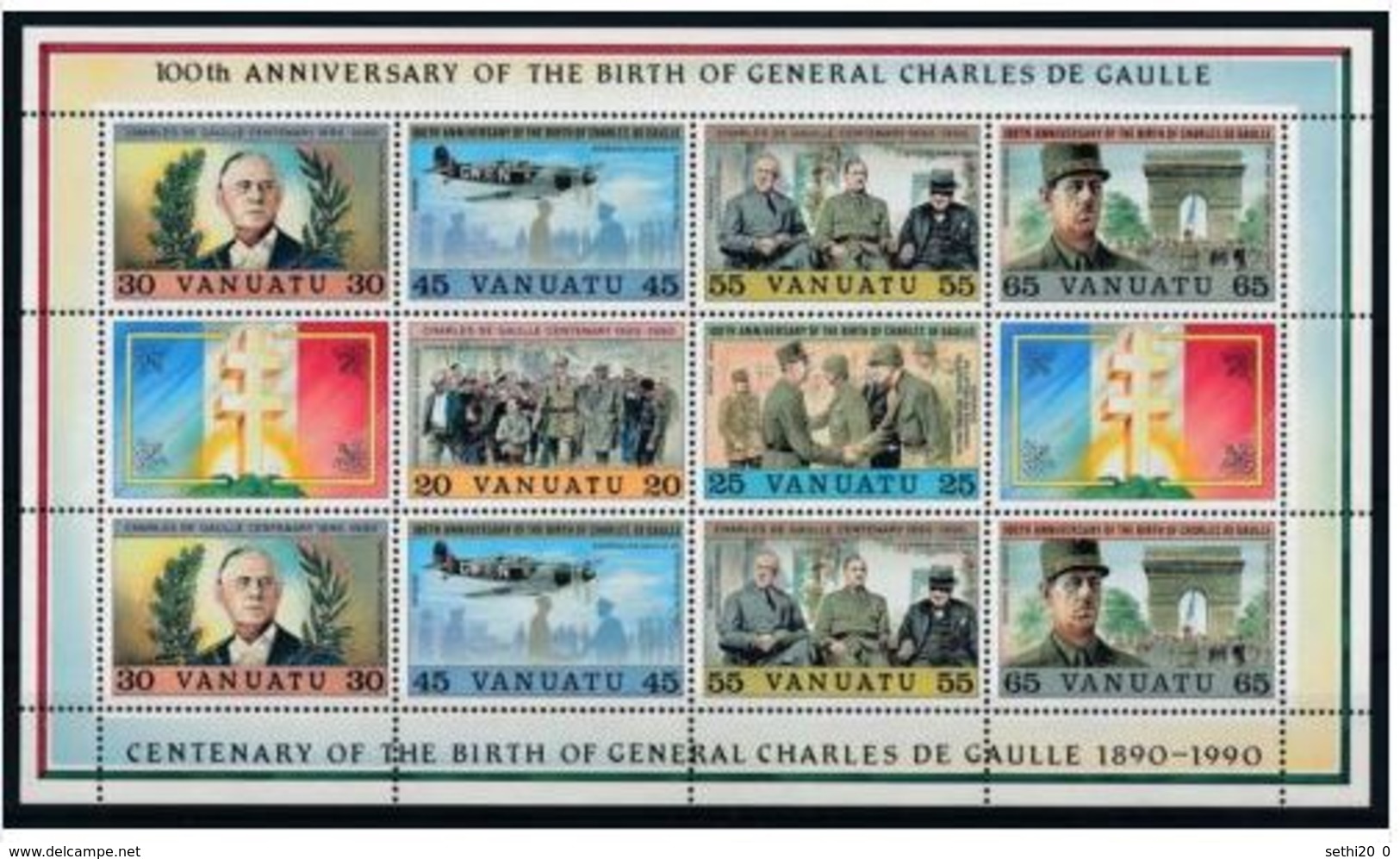 Vanuatu 1990 Charles De GAULLE MNH - De Gaulle (General)