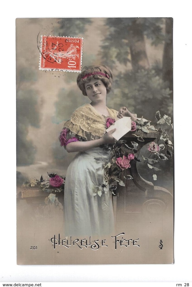 Bonne fête, heureuse fête : lot de 39 CPA (1907 à 1922, ABE à TBE) voir les 40 scans et le descriptif