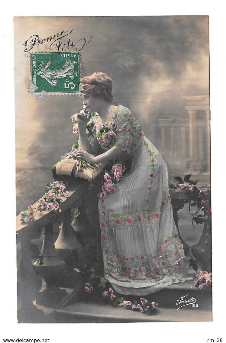 Bonne fête, heureuse fête : lot de 39 CPA (1907 à 1922, ABE à TBE) voir les 40 scans et le descriptif