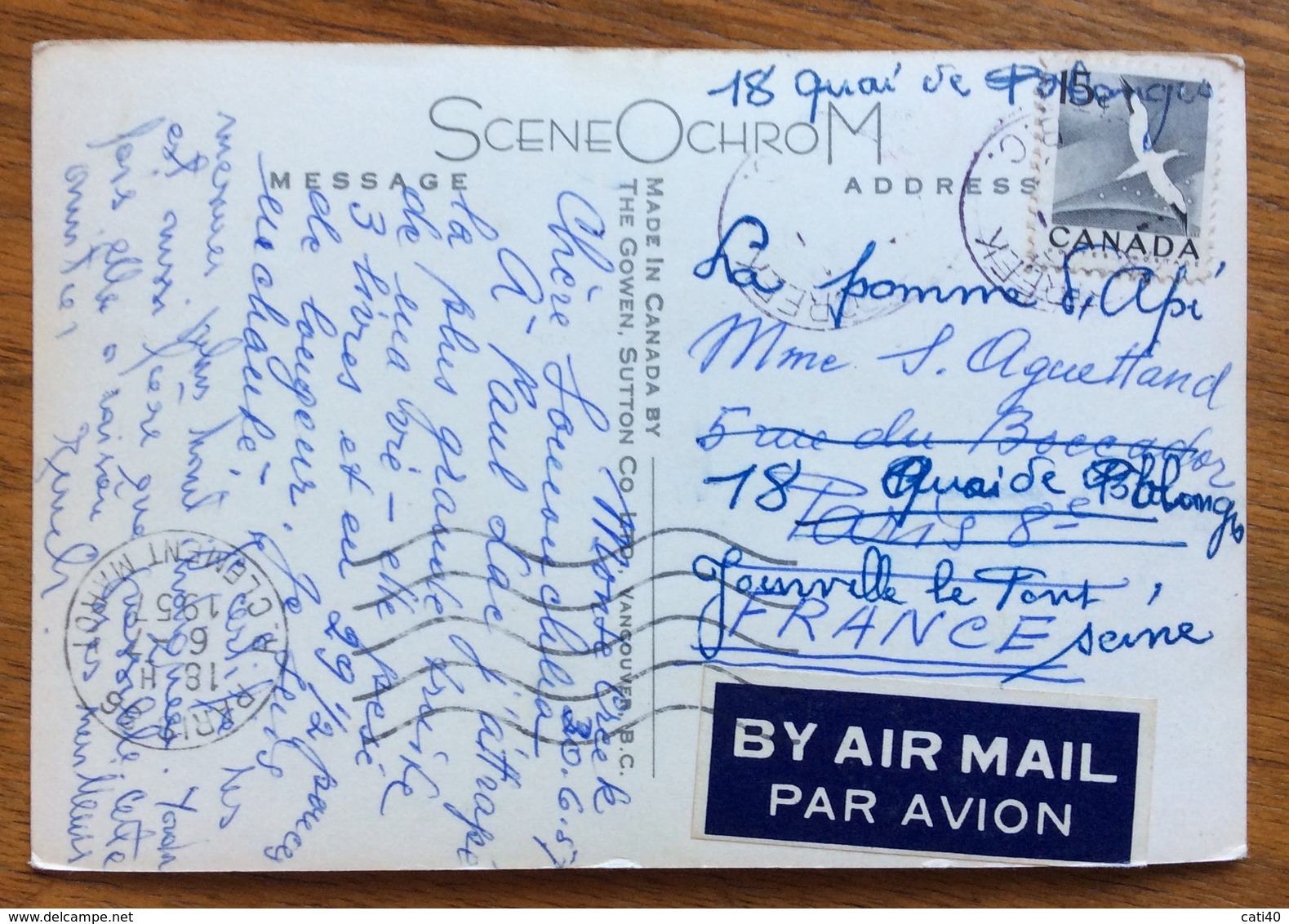 CANADA PAUL LAKE  NEAR KAMLOOPS  B.C.  PAR AVION TO PARIS  1951 - Montreal