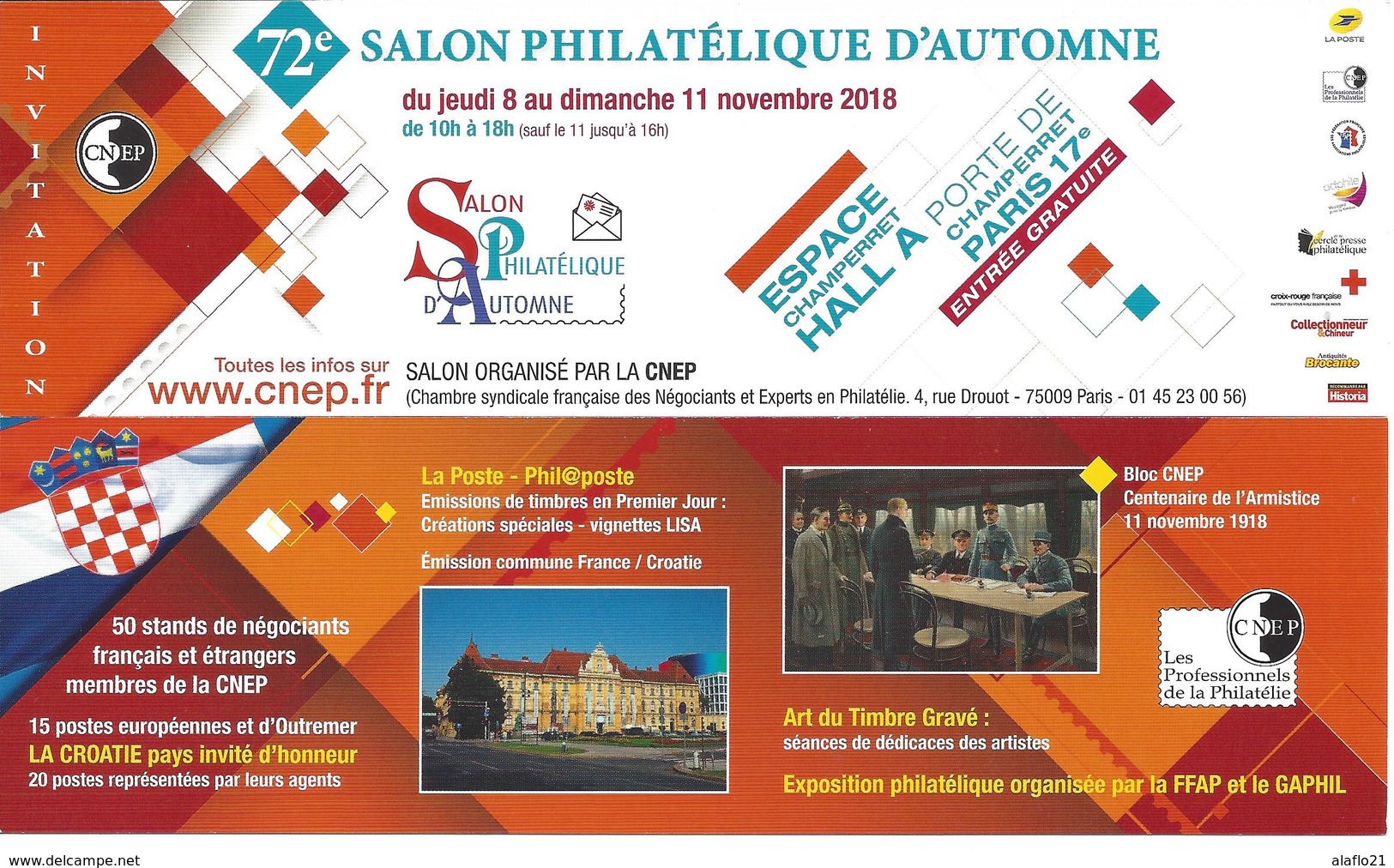 MARQUE PAGE - SALON PHILATELIQUE D'AUTOMNE 2018 - CNEP - Marque-Pages