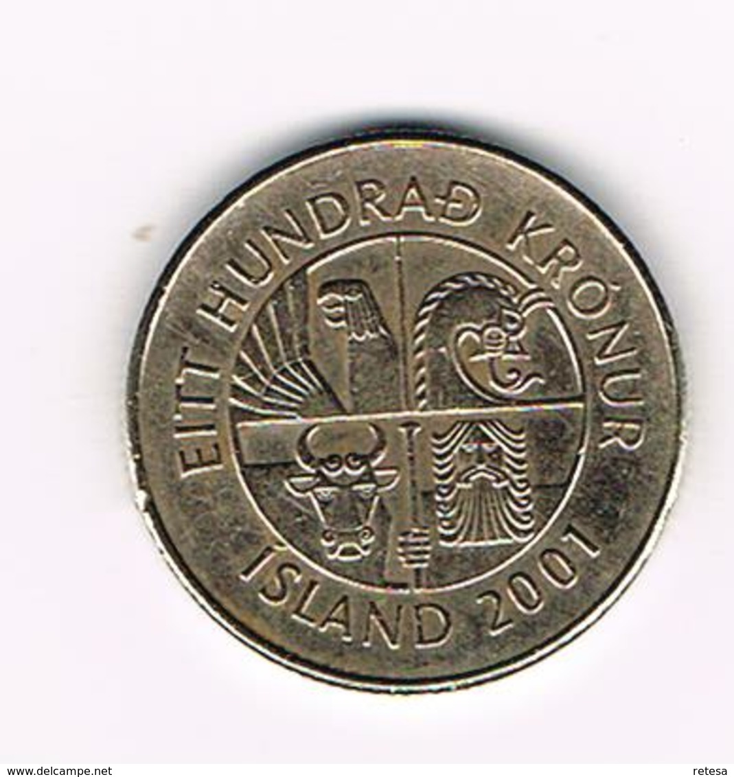 &-    IJSLAND  100 KRONUR 2001 - Islande