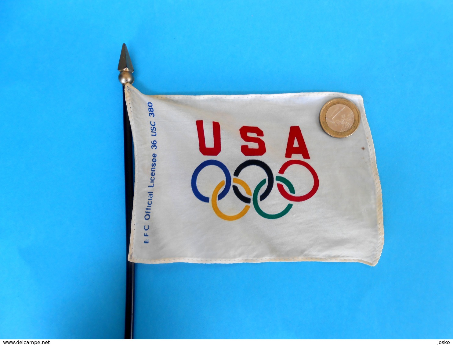 USA NOC .... Original Vintage Official Olympics Table Pennant * Olympic Games Jeux Olympiques Olympia Olympiad Olympiade - Uniformes Recordatorios & Misc