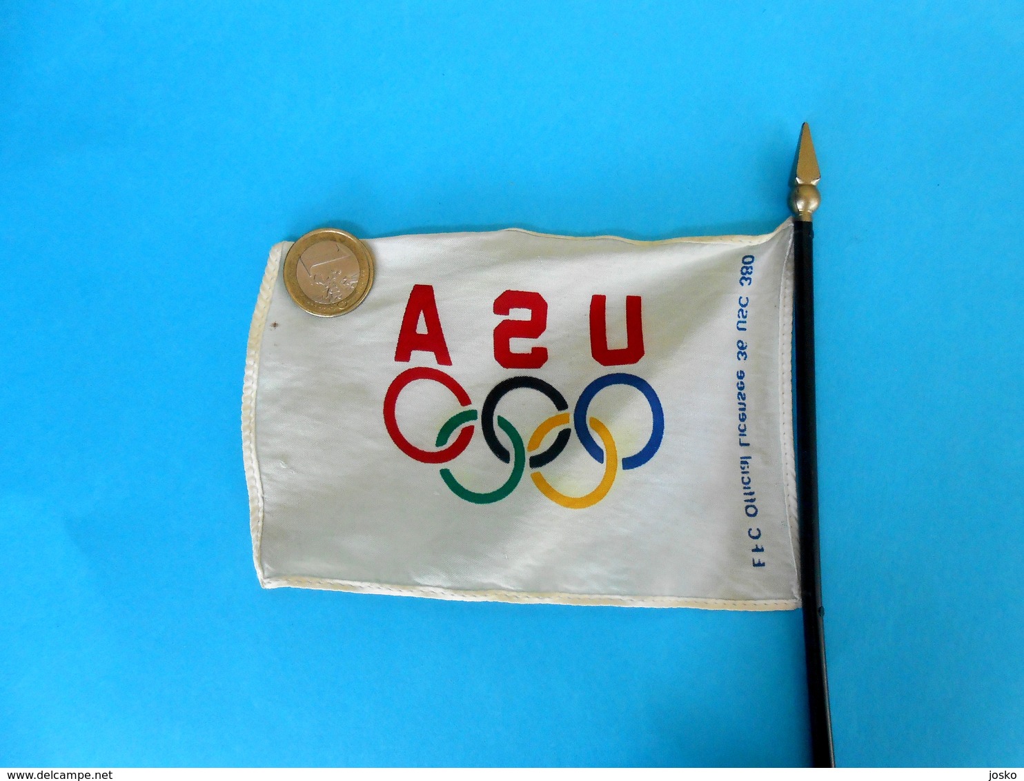 USA NOC .... Original Vintage Official Olympics Table Pennant * Olympic Games Jeux Olympiques Olympia Olympiad Olympiade - Apparel, Souvenirs & Other