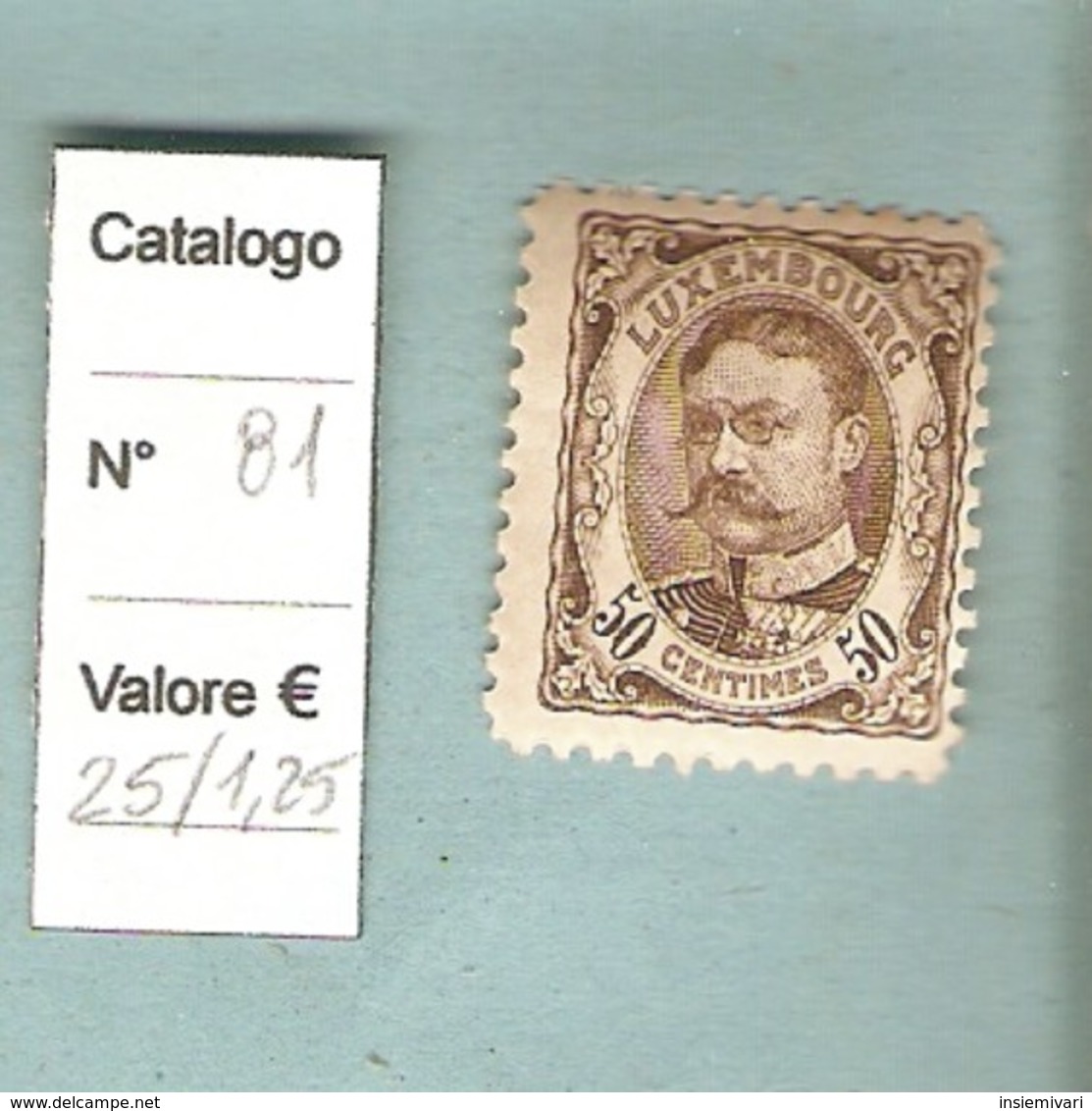 LUSSEMBURGO-GRAN DUCA GUGLIELMO IV-1906 50centesimi. - 1906 Guillaume IV