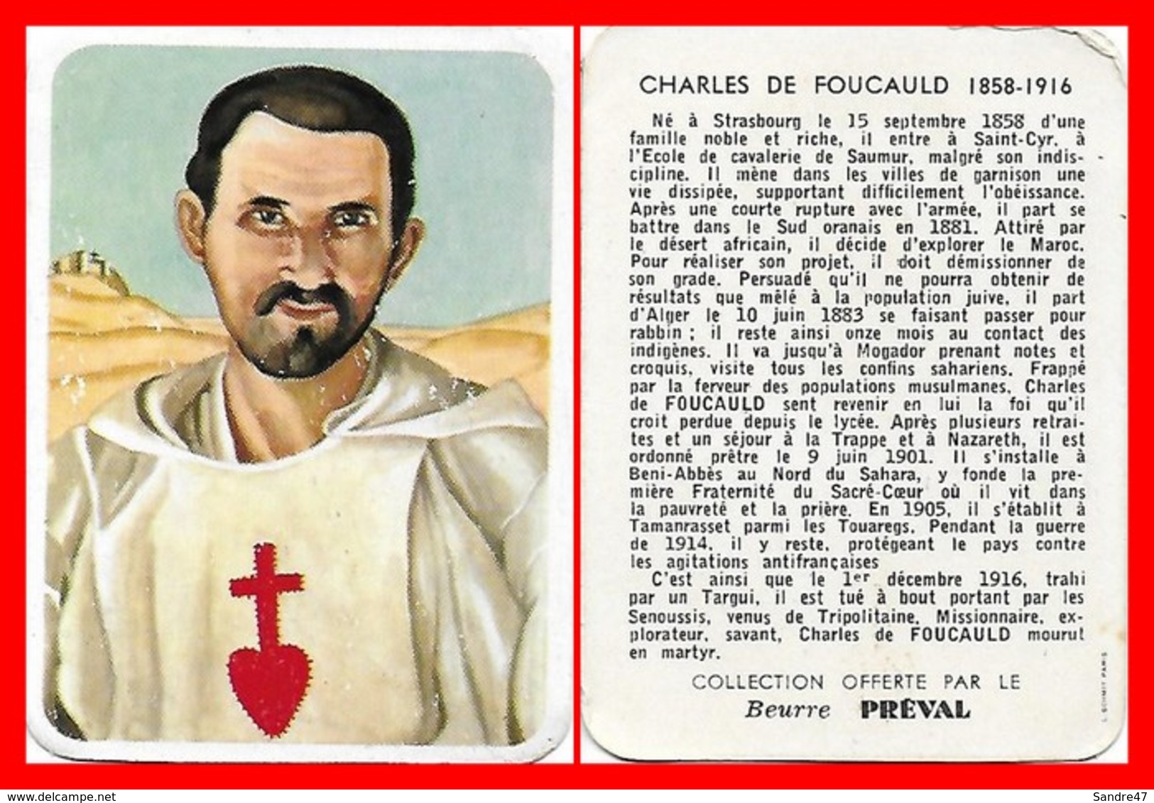 CHROMOS. Beurre PREVAL. Charles DE FOUCAULD. Missionnaire Et Explorateur Français...F871 - Thé & Café