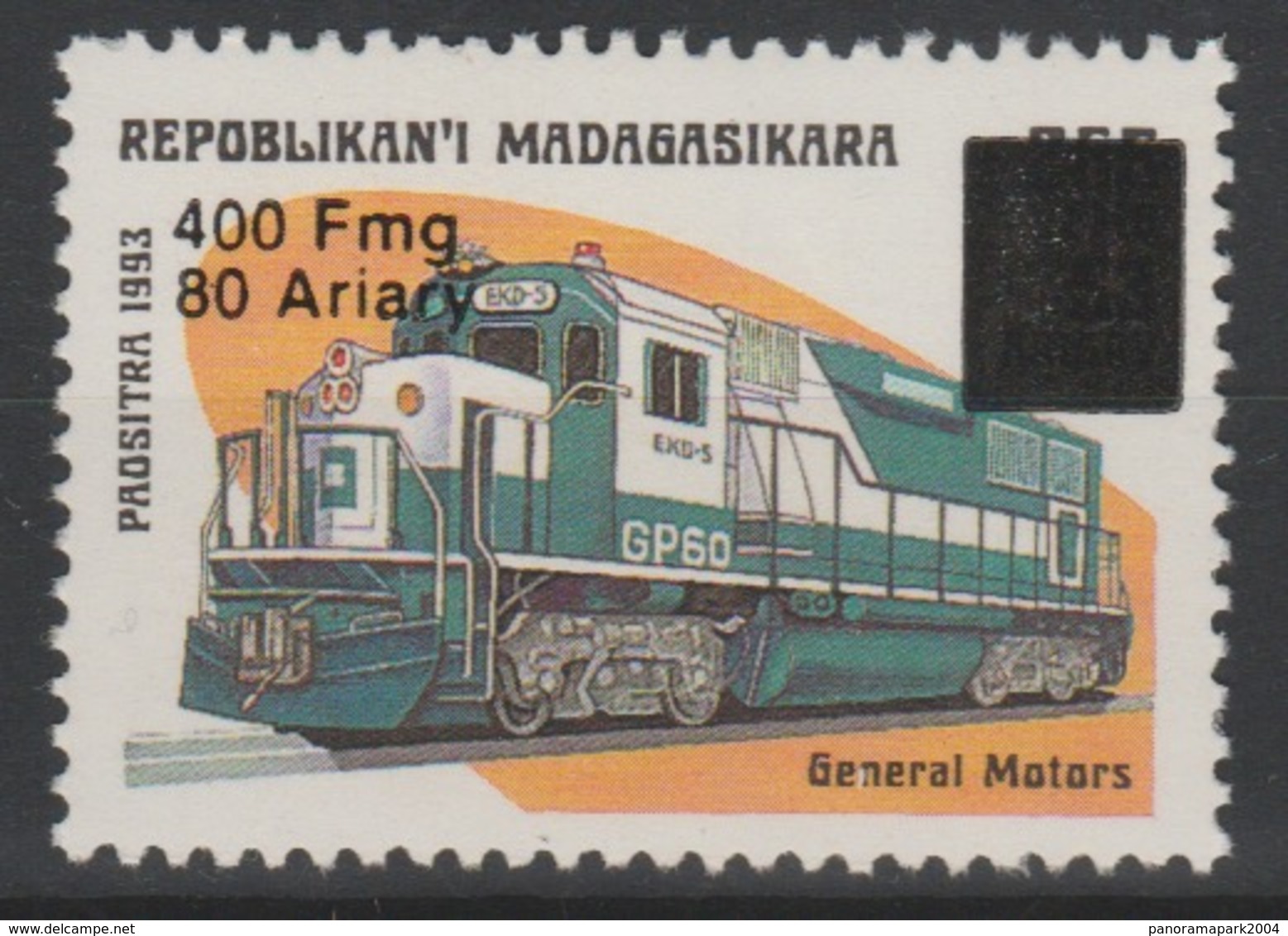Madagascar Madagaskar 1998/1999 Mi. 2108 Train Zug General Motors Railways Overprinted Surchargé Aufdruck MNH ** - Trains