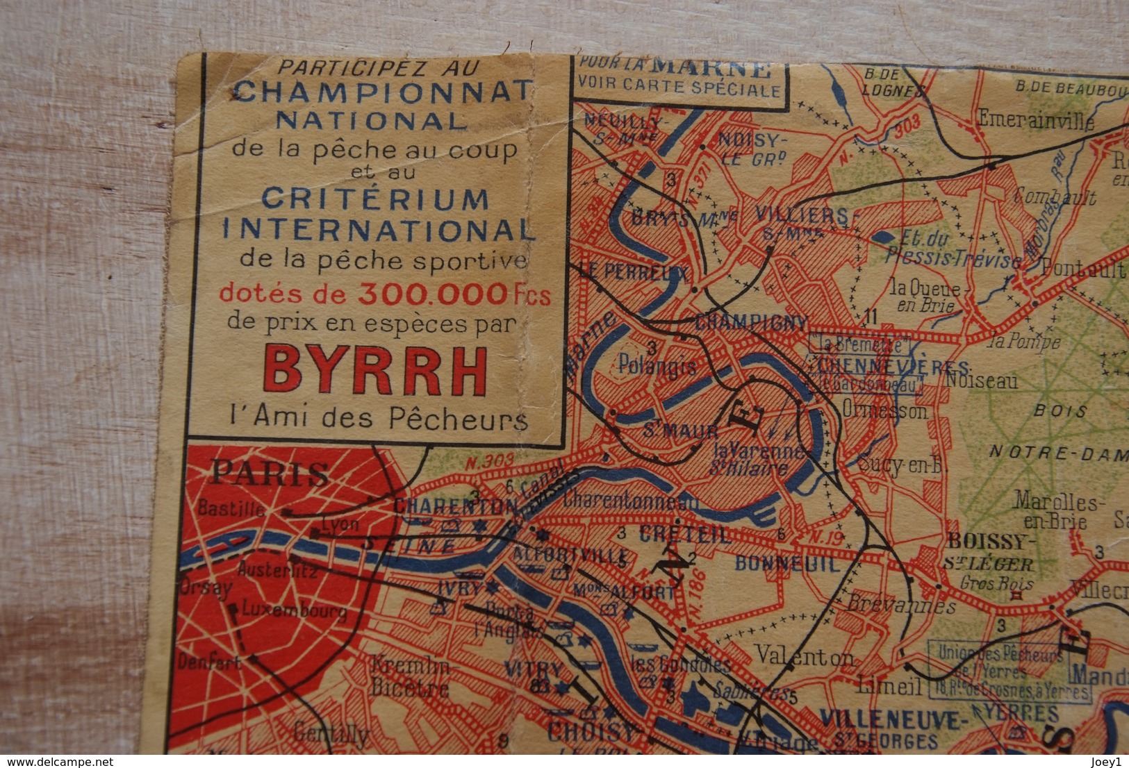 Carte Byrrh L'ami Des Pècheurs Haute Seine - Wegenkaarten