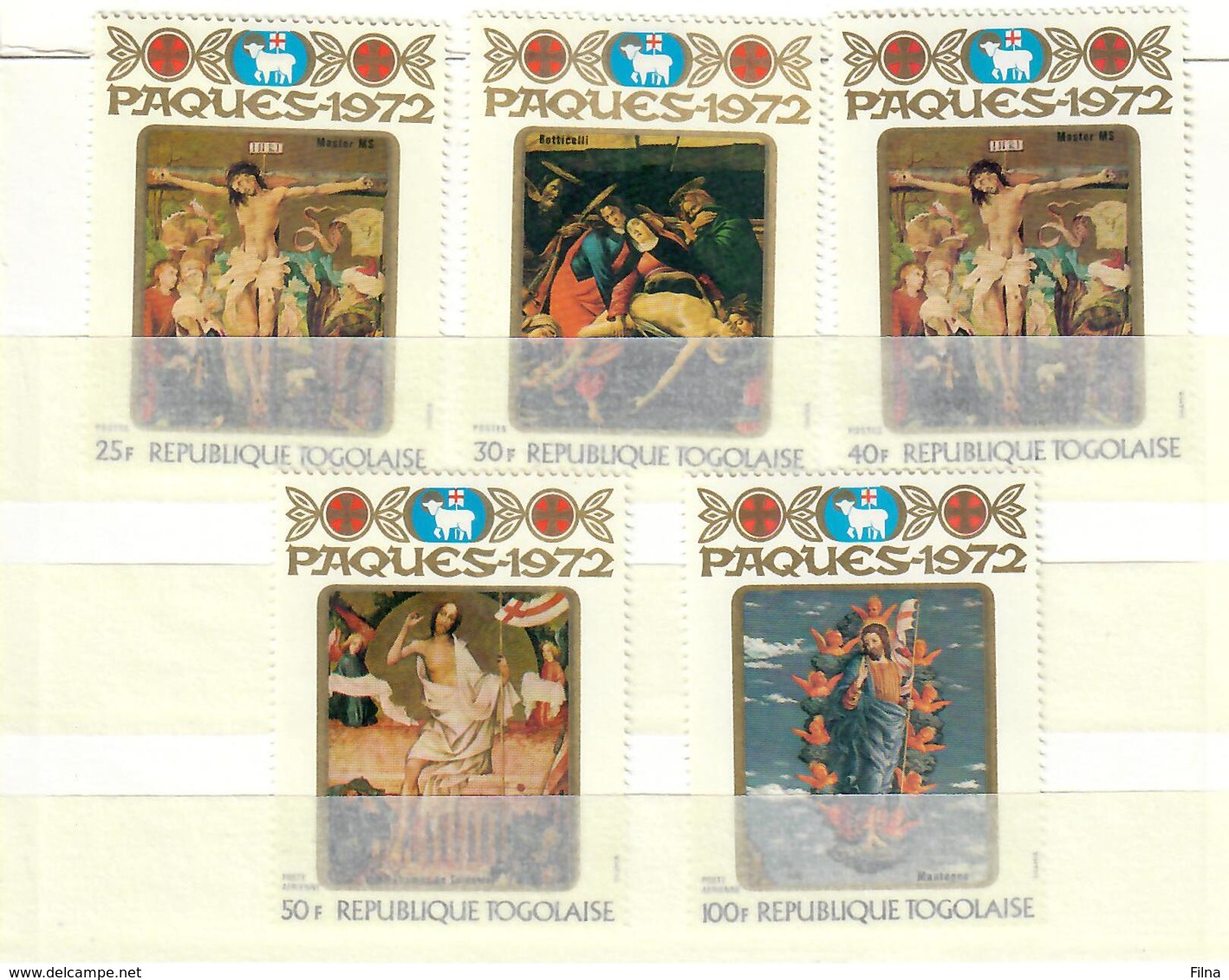 TOGO 1972 - PASQUA - QUADRI - SERIE COMPLETA  - DENTELLATI - MNH ** - Togo (1960-...)